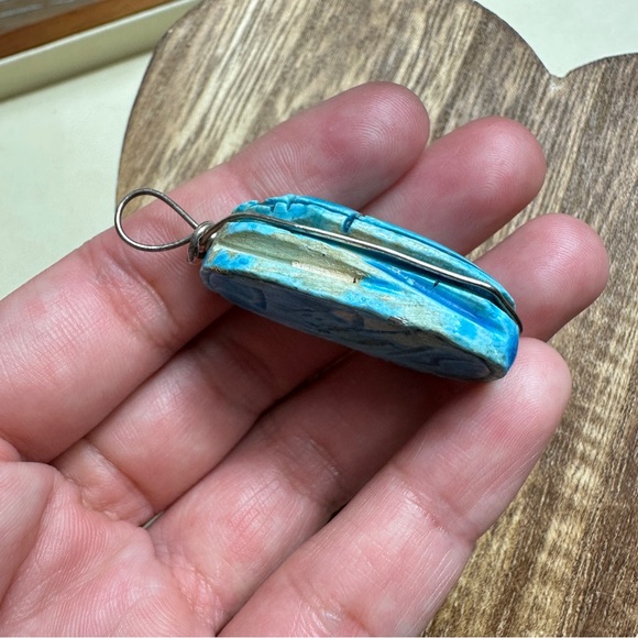 Ancient Egyptian Antique Scarab Wire Pendant for Necklace Amulet Egyptol… - Picture 6 of 8